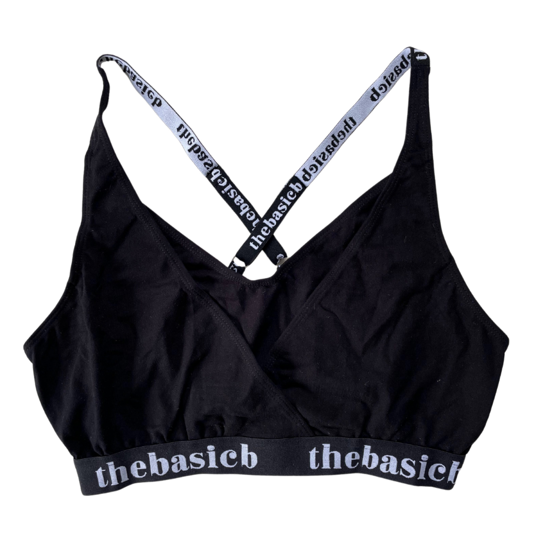 Thebasicb Cross-Back Maternity Bra (Black)