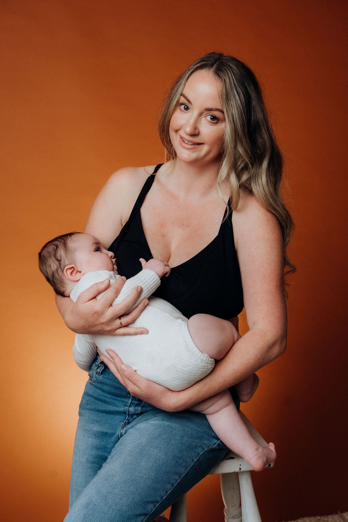 Basic Cross-Back Maternity Bra (Black)