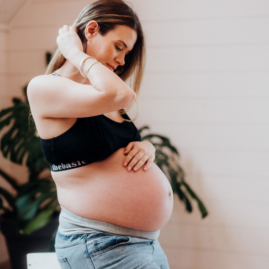 Thebasicb Cross-Back Maternity Bra (Black)