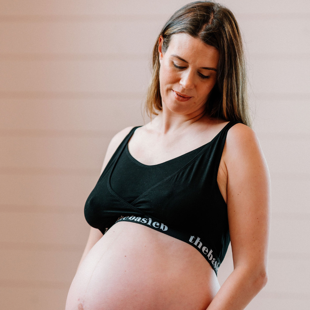 Thebasicb Cross-Back Maternity Bra (Black)