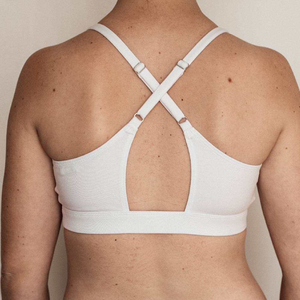 Basic Cross-Back Maternity Bra (White)