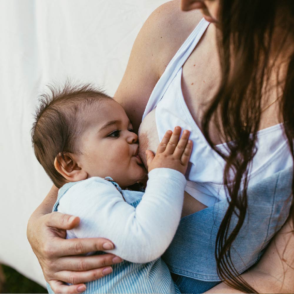 Basic Cross-Back Maternity Bra (White)